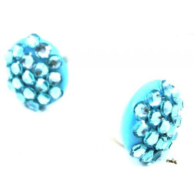 Crystal Case Light Blue Crystal Rhinestone Earphones Earbuds MP3 3.5mm BLING!