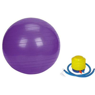 Sivan Health & Fitness 65cm Purple Yoga Stability Ball and Pump Bundle