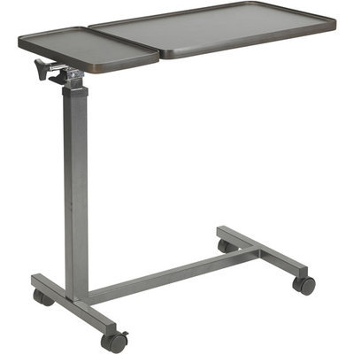 Drive Medical Multi-Purpose Tilt-Top Split Overbed Table with Tray