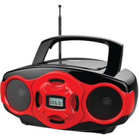 Naxa Red NPB-264 Portable Mini MP3/CD AM/FM Radio and USB Player Boombox