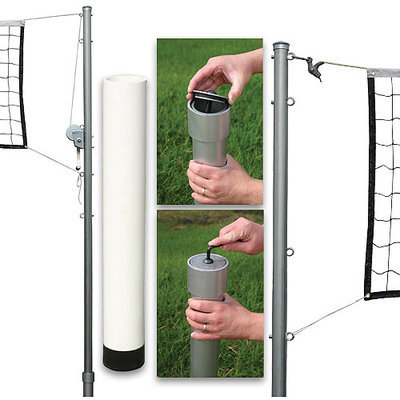 SSG / BSN Outdoor Volleyball Set - Steel Top Cable Net with Cap