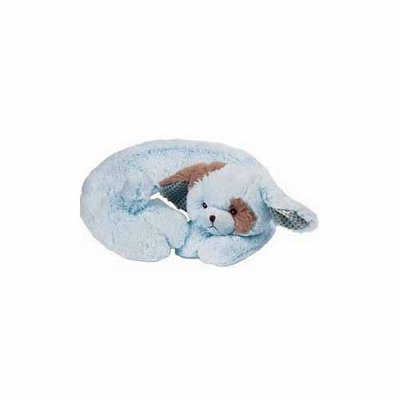 Bearington Baby Comfort-On-The-Go WAGGLES The Blue Puppy TRAVEL PILLOW
