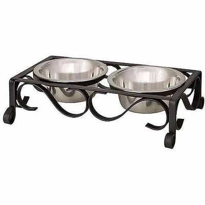 Loving Pets Dog Supplies Double Diner Layton Scroll Series 1Qt