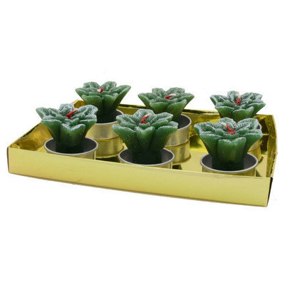 Fantastic Craft Holly Leaf Tea Light Novelty Candle
