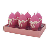 Fantastic Craft Egg Ribbon Tea Light Novelty Candle Set Color: Pink