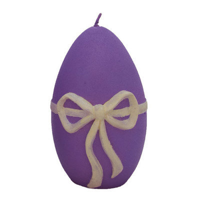 Fantastic Craft Egg Ribbon Novelty Candle Color: Purple, Size: 7.75