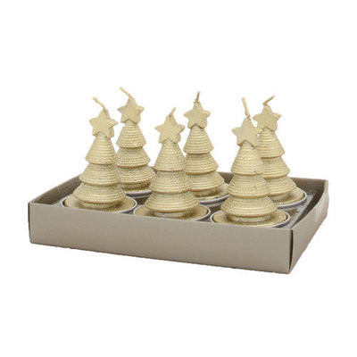 Fantastic Craft Swirling Cone Tree Tea Light Novelty Candle Color: Champagne