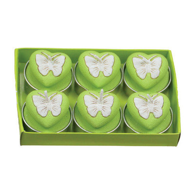 Fantastic Craft Butterfly Heart Tea Light Novelty Candle Color: Pink