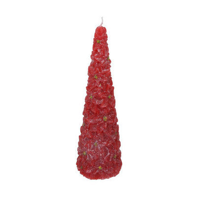 Fantastic Craft Poinsettia Cone Tree Novelty Candle Size: 12