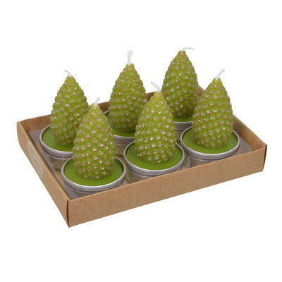 Fantastic Craft Pinecone Tea Light Novelty Candle Color: Snow