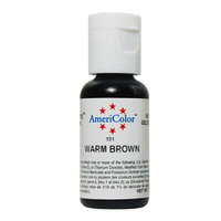 AmeriColor Soft Gel Paste WARM BROWN .75oz Cake Decorating Food Color