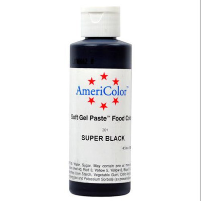 AmeriColor Soft Gel Paste SUPER BLACK 4.5oz Cake Decorating Food Color