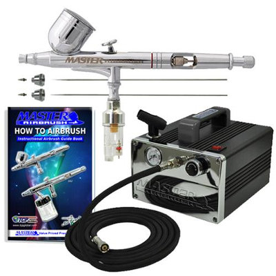 Master Airbrush Brand Model G233 * 3 Tip & Needle PRO SET Airbrushing System with Model TC-31 Compact Professional Air