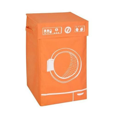 Honey Can Do Orange Graphic Hamper Washing Machine With Lid