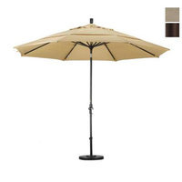 California Umbrella GSCU118117-F22-DWV 11 ft. Aluminum Market Umbrella Collar Tilt Bronze-Olefin-Antique Beige-DWV