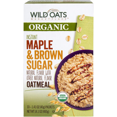 Wild Oats Marketplace Organic Maple & Brown Sugar Instant Oatmeal, 1.41 oz, 10 count