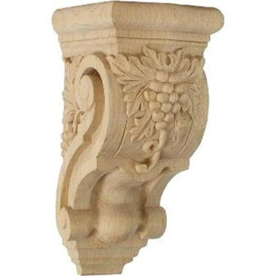 Ekena Millwork 3.5-in x 7.875-in Maple Grape Bunches Wood Corbel
