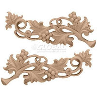 Ekena Millwork 11.625-in x 4.625-in Rose Scrolls Wood Applique