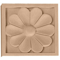 Ekena Millwork Small Medway Square Wood Rosette ROS03X03MEAL