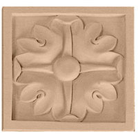 Ekena Millwork Small Edinburgh Square Wood Rosette ROS03X03X00EDAL