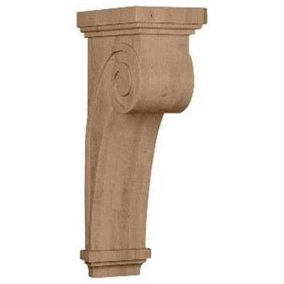 Ekena Millwork 6.25-in x 22-in Maple Scroll Wood Corbel