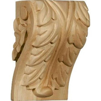 Ekena Millwork 3.75-in x 6-in Maple Acanthus Wood Corbel