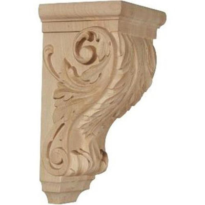 Ekena Millwork 5-in x 10-in Cherry Acanthus Wood Corbel
