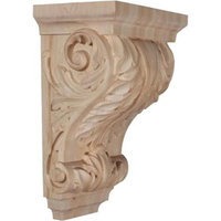 Ekena Millwork 8.5-in x 14-in Cherry Acanthus Wood Corbel