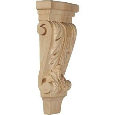 Ekena Millwork 4.75-in x 10-in Maple Acanthus Wood Corbel