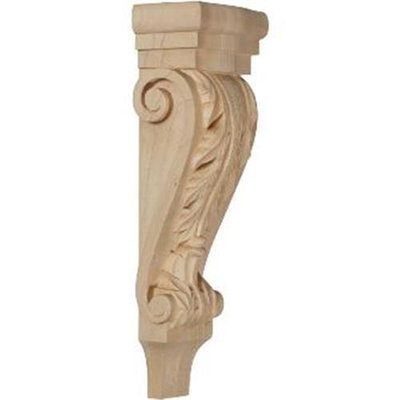 Ekena Millwork 5.125-in x 15.5-in Alder Acanthus Wood Corbel