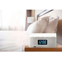 BEM Wireless Bedside Speaker Clock with Light (White)