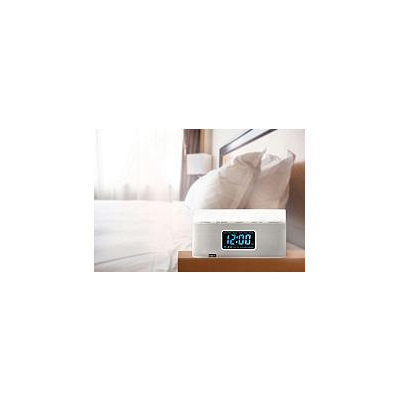 BEM Wireless Bedside Speaker Clock with Light (White)