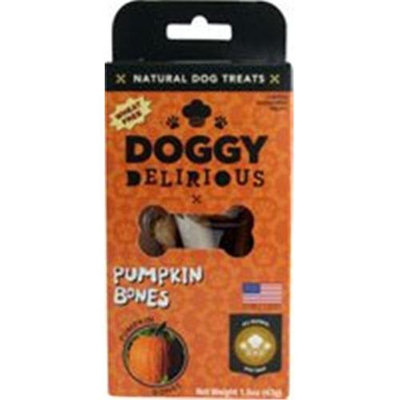 Doggy Delirious Natural Dog Treats Pumpkin Bones - 1.5 oz