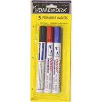 Ddi Permanent Markers - 3 pack - black, red, blue(Case of 48)