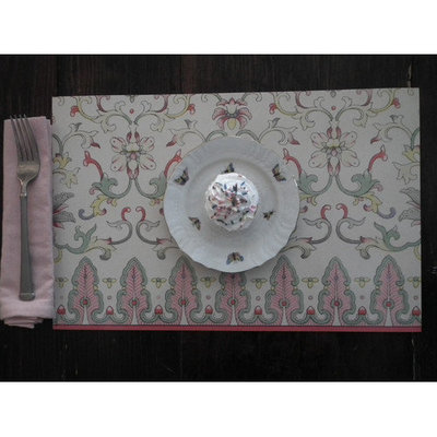 Belle Banquet Champagne Stain-Resistant Reusable Paper Placemats (Set of 6)