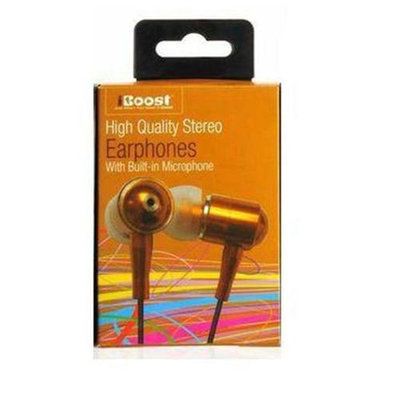 iBoost EPM4420OR Earphones With Built In Microphone & Metal Earplugs Orange