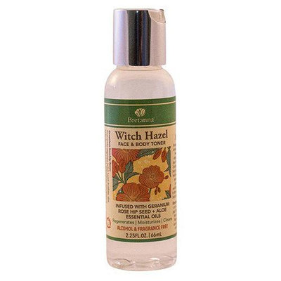 Bretanna - Witch Hazel Face & Body Toner Infused with Geranium Rose Hip Seed Aloe Essential Oil - 2.25 oz.
