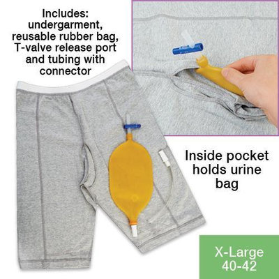 Rose HealthCare Incontinence Uro Bag System XLarge 2 Pocket Leg Bag