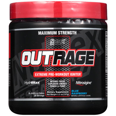 Nutrex Research Outrage Supplement, Blue Raspberry, 147 Gram