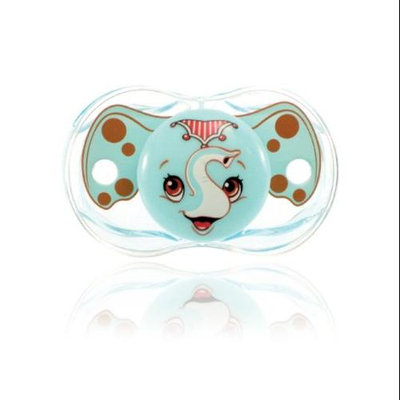 RaZbaby Pacifier & Holder (Girl) Elephant & Giraffe (2 Pack)