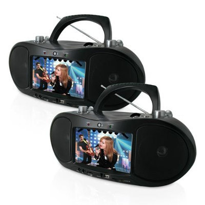Magnasonic Portable CD/DVD Player Boombox w/ Radio, & MP3/WMA/MPEG4 Playback - Pack of 2