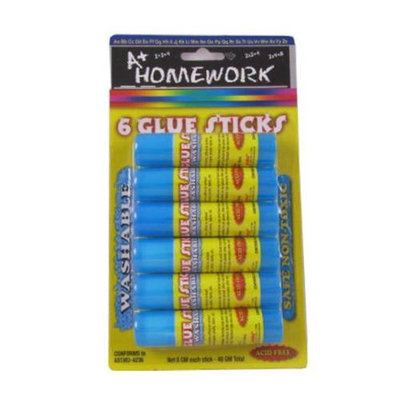 DDI 704974 Glue Sticks Washable - 6 Pack - .28 oz Each