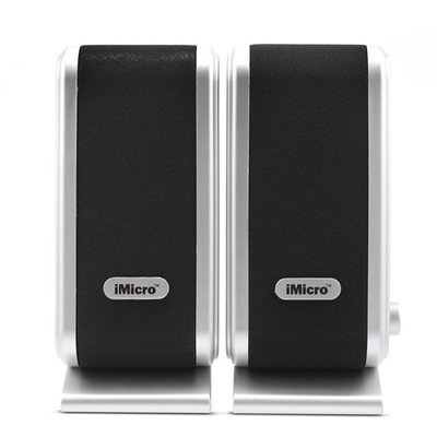 Imicro USB 2.0 2-Piece Speakers (Black/Silver) SPIMD168B