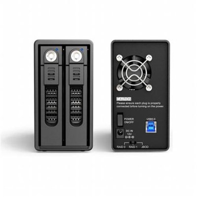 RAIDON GR3660-B3 2Bay RAID 3.5-2.5 in. SATA III HDD-SSD to USB3.0 Enclosure - 6Gbps-UASP
