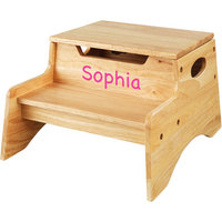 KidKraft - Personalized Step 'N Store Natural with Pink Marker Font - Girl