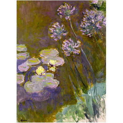 Trademark Glb Trademark Fine Art Claude Monet 'Waterlilies and Agapanthus' Canvas Art