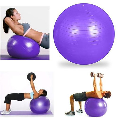 Eforcity INSTEN Purple Yoga with Hand Air Pump Fitness Exercise Stability Balance Ball