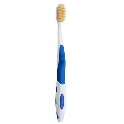 Mouth Watchers NS-600 Antimicrobial Toothbrush with Flossing Bristles 20 Adult Blue