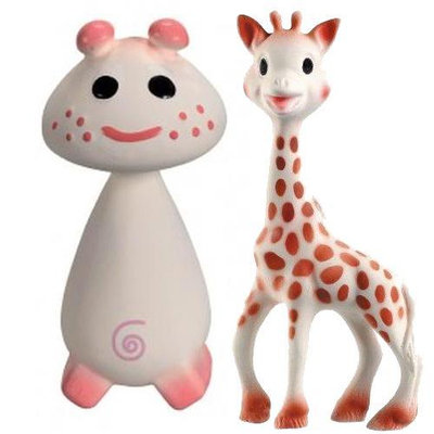 Vullie 616324-300198 Sophie Giraffe and Pink - Natural Teethers