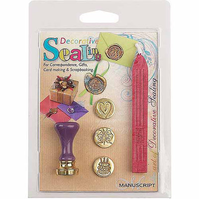 Manuscript Pen 270228 Decorative Sealing Set with Pink Wax-Butterfly Cake & Heart Coins